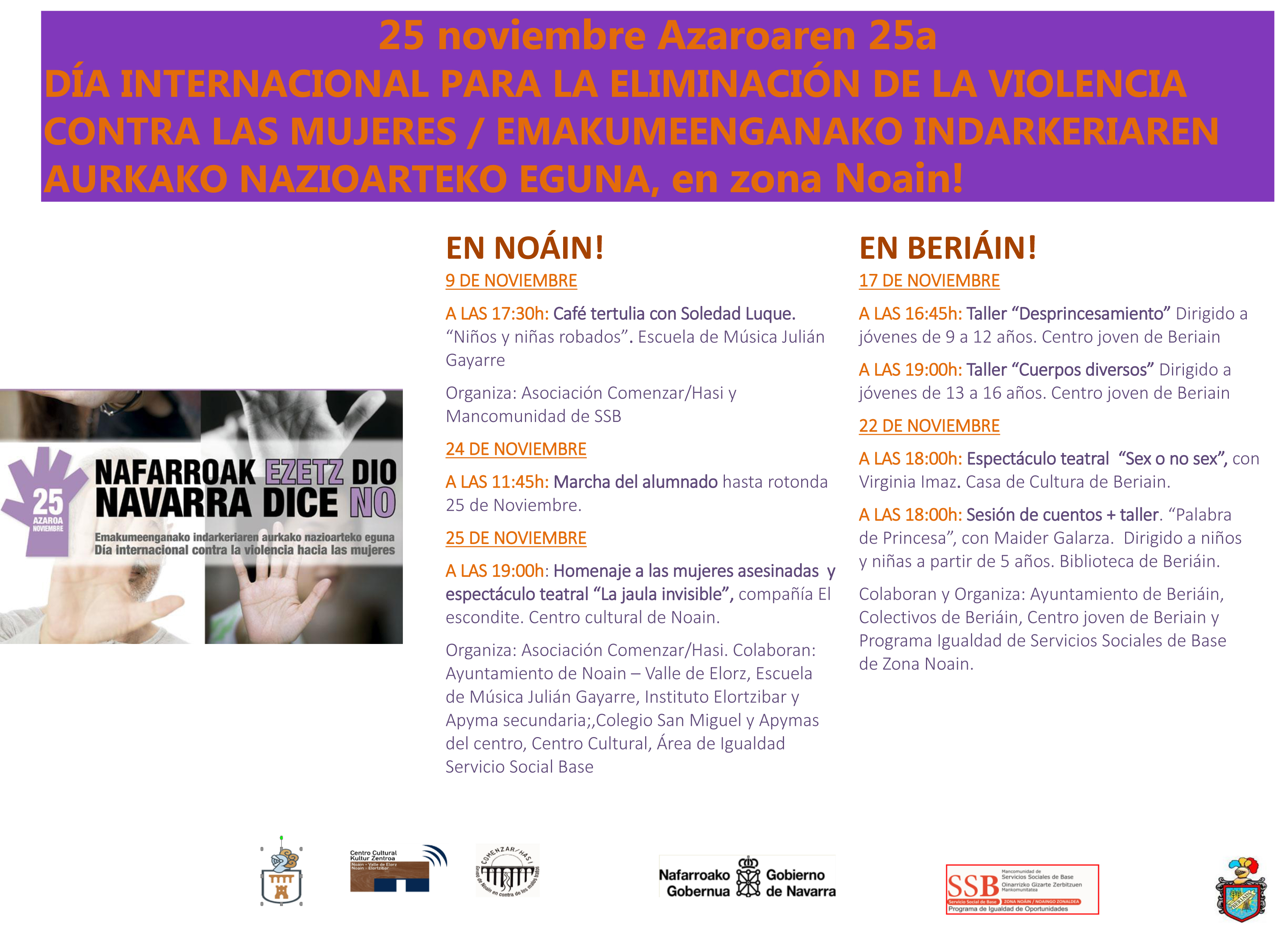 25 noviembre Azaroaren 25a DÍA INTERNACIONAL PARA LA ELIMINACIÓN DE LA VIOLENCIA CONTRA LAS MUJERES