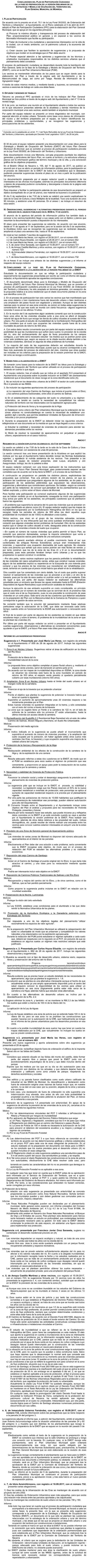 CONCLUSIONES DEL PLAN DE PARTICIPACIÓN CIUDADANA DE MONREAL CONCLUSIONES DEL PLAN DE PARTICIPACIÓN CIUDADANA DE MONREAL