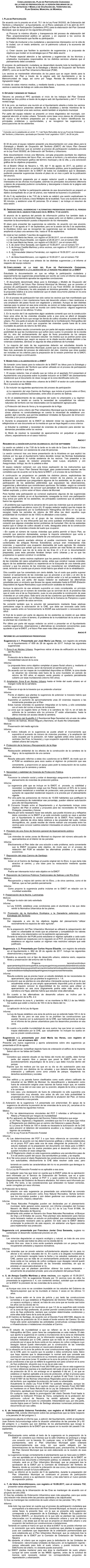 CONCLUSIONES DEL PLAN DE PARTICIPACIÓN CIUDADANA DE MONREAL