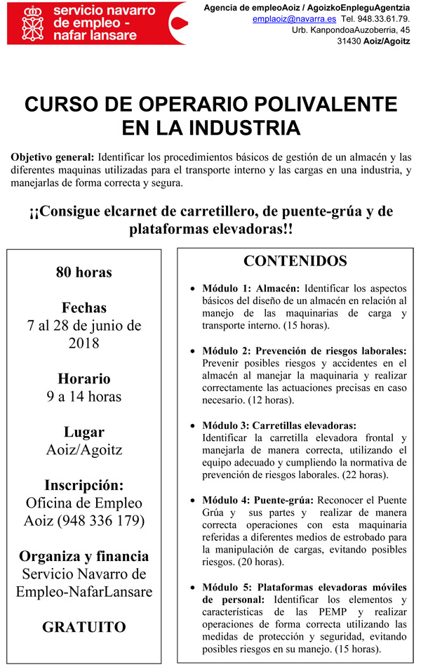 Curso peón polivalente