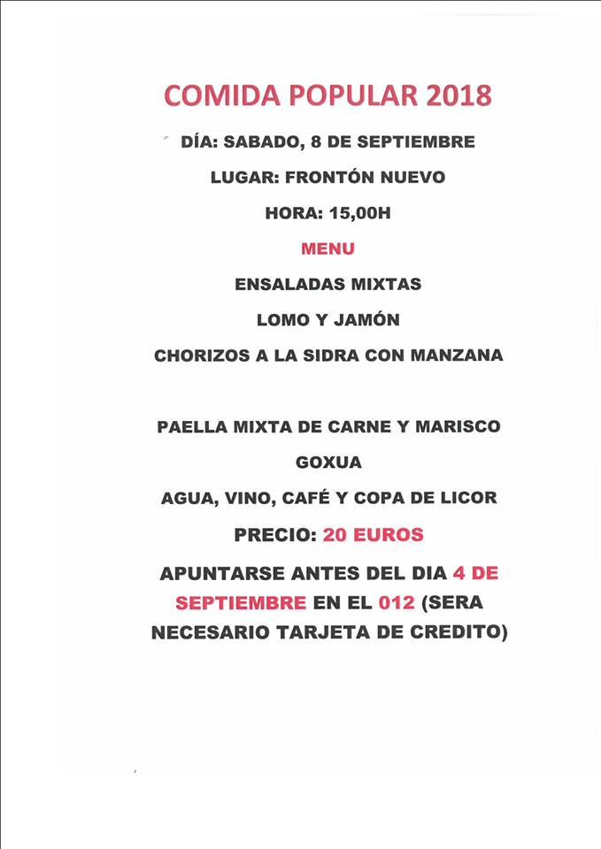 COMIDA POPULAR FIESTAS DE MONREAL COMIDA POPULAR FIESTAS DE MONREAL