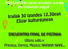 Encuentro final de “Pistaka” e inscripciones para “Euskaraldia” en Lizoain-Arriasgoiti/ “Pistaka”-ren bukaerako topagunea eta “Euskaraldia”-n izena emateko aukera Lizoainibar-Arriasgoitin