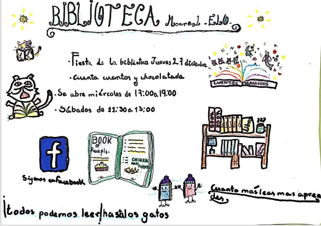 Fiesta en la biblioteca de Monreal