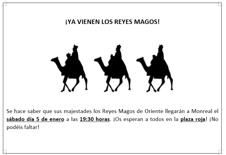 CABALGATA REYES MAGOS DE MONREAL