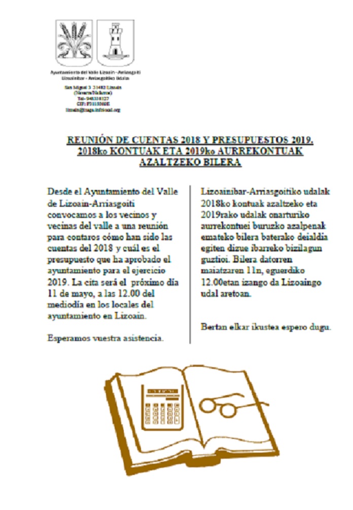Reunión de cuentas en Lizoain-Arriasgoiti/Kontuen bilera Lizoainibar-Arriasgoitin